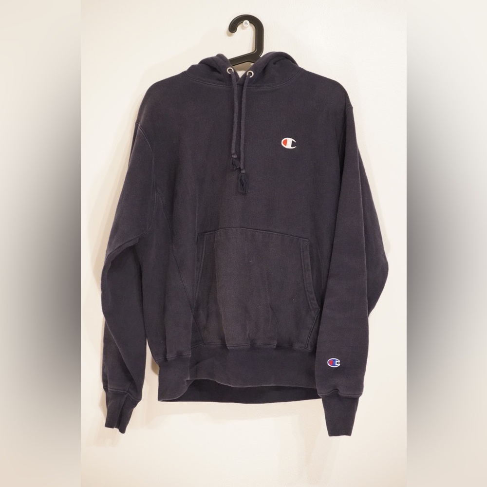 Men’s Navy Blue Champion Reverse Weave Hoodie